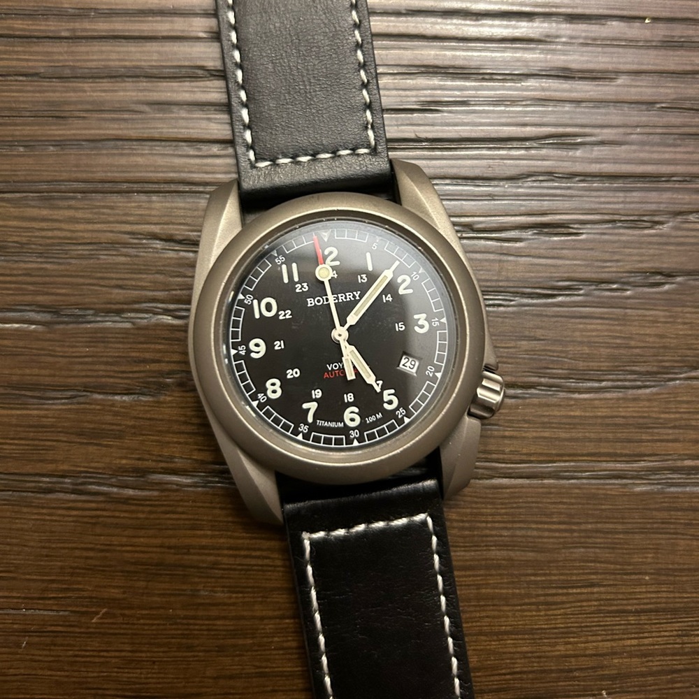 Boderry Voyager Titanium BDA11T Day Date 40mm Automatic Watch Full Kit 2 Bands